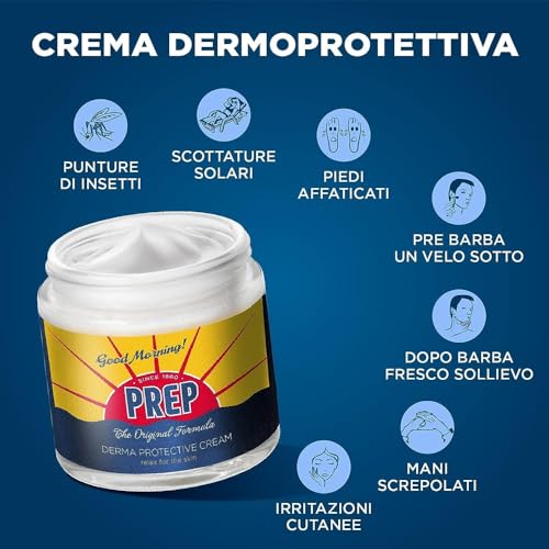 PREP: Derma Protective Cream, Paraben Free 2.53 Fluid Ounce (75ml) Jar (Pack of 2) [ Italian Import ]