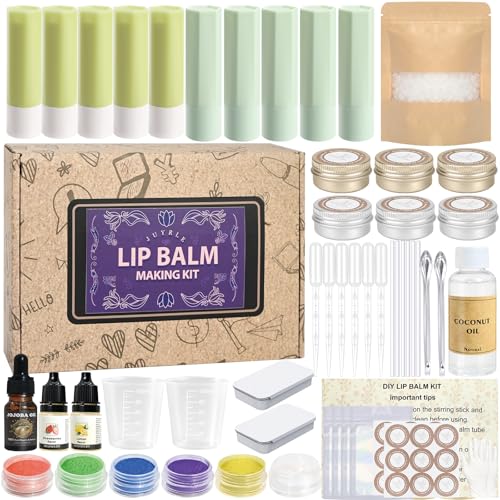 Lip Balm Making Kit with Coconut Oil & Beeswax - DIY Moisturizing Lip Gloss Set - 1 Pack