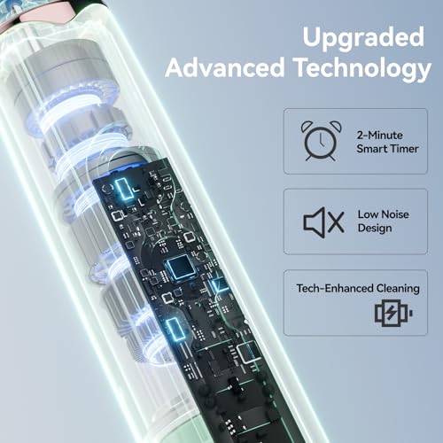 SEAGO Pink Rotating Electric Toothbrush for Adults with 8 Heads & Rechargeable, Travel Case