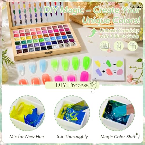 Multicolor 57 Colors Patting Gel Polish Palette Kit for Ombre Nail Art - GZIXBDA