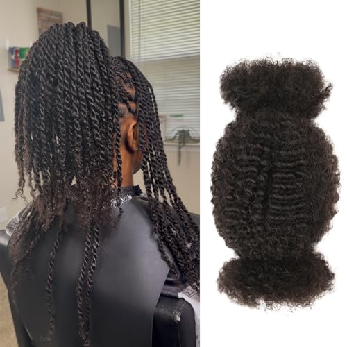 Lovenea 1B Natural Black Afro Kinky Human Hair for Braiding 12-inch, 1 Pack