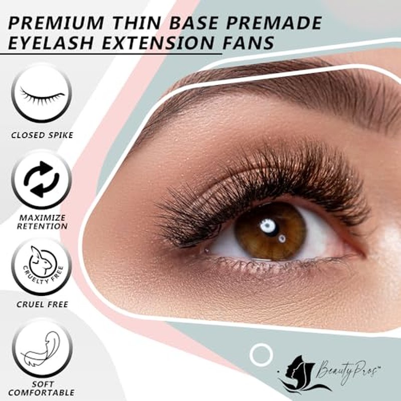 10D Premade Volume Lash Extension Kit- 5D Mixed Tray 1000 Premade Fans Eyelash Extensions - Promade Lash Fans Pointed Handmade Premade - Loose Fans Thin Base (10D C-Curl 9-16mm)