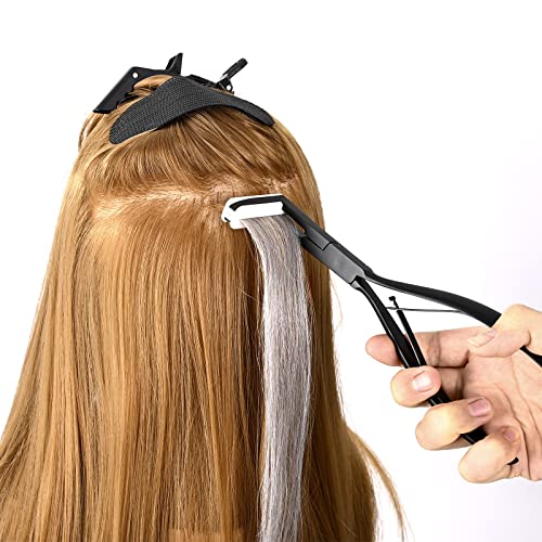 Hair Extension Tools Kit with Flat Pliers & Double Sided Tape - Black
