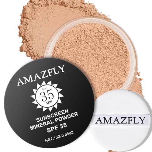 Mineral Powder Foundation, SPF 35, Talc-Free Lightweight Loose Powder for a Smooth & Matte Finish - Medium Coverage, Skin-improving Mineral Foundation (#06 Medium Beige Foundation Makeup)