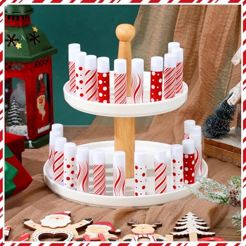 50 Pcs Christmas Peppermint Lip Balm Candy Party Favors Bulk - Festive Holiday Gifts