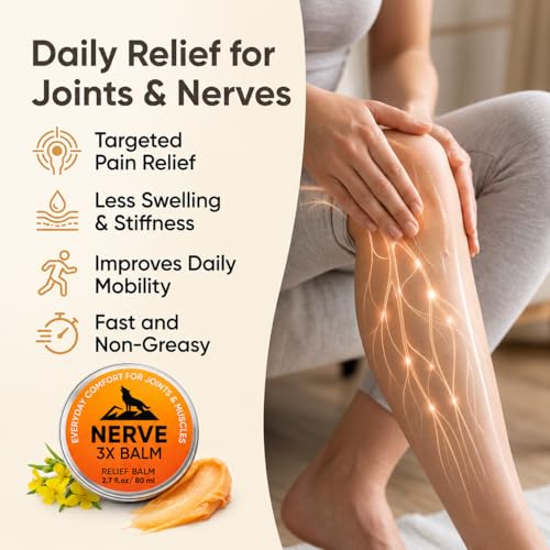 Minnah Nerve 3X Balm for Neuropathy & Joint Comfort - Organic Arnica & Camphor, Non-Greasy, 2.7 fl oz (Variation 1)