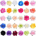 30 Pack Artificial Rose Hair Clips for Women, Large Flower Claw Clips for Thick Hair