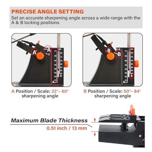 Full Sharpening Set for Scissors & Blades - Adjustable Angle, Diamond Plates