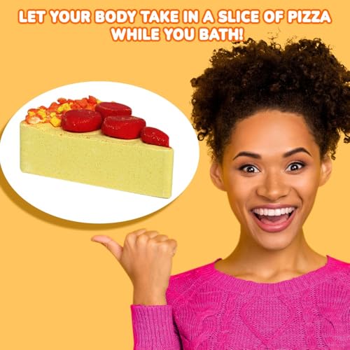 Pizza-Shaped Bath Bombs Gift Set - 8 Colorful Fizzing Slices for Relaxing Baths