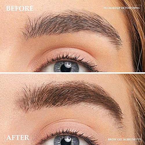Tinted Thickening Brow Gel Brown Mascara,Tinted Eyebrow Gel,Waterproof, Transfer-proof, Brush to Fill in Eyebrows and Cover Gray Hairs - Cruelty Free (1pc 06 Brunette)
