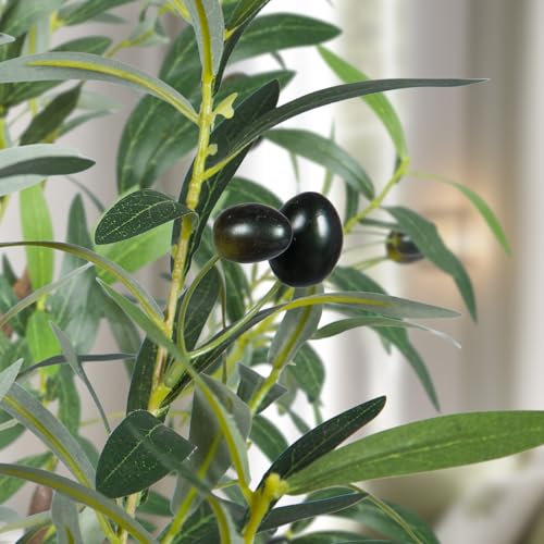 CETRD 2 Pack Faux Olive Trees 5FT Tall Indoor Outdoor Decorative Plants