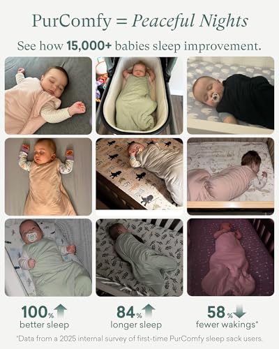 PurComfy Bamboo Viscose Sleep Sack for Babies 1.0 TOG - Slate & Sage, 6-15 Months