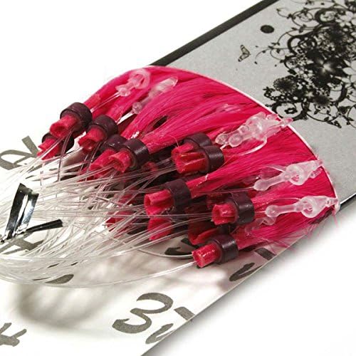 Fuchsia Pink Micro Loop Hair Extensions - 25 Strands 22" Human Hair Beads