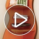 LITTLE TREE Small Corner Shelf - 5-Tier Wall Wavy Bookshelf in Orange, Space-Saving Modern Design