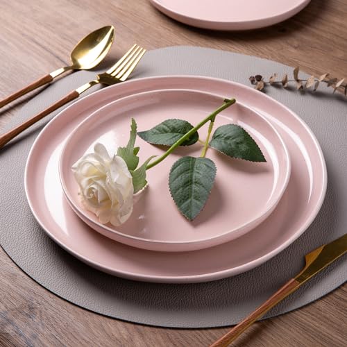 Cloud Pink Dinnerware Set for 4 - 12 Pieces Ceramic Plates & Bowls