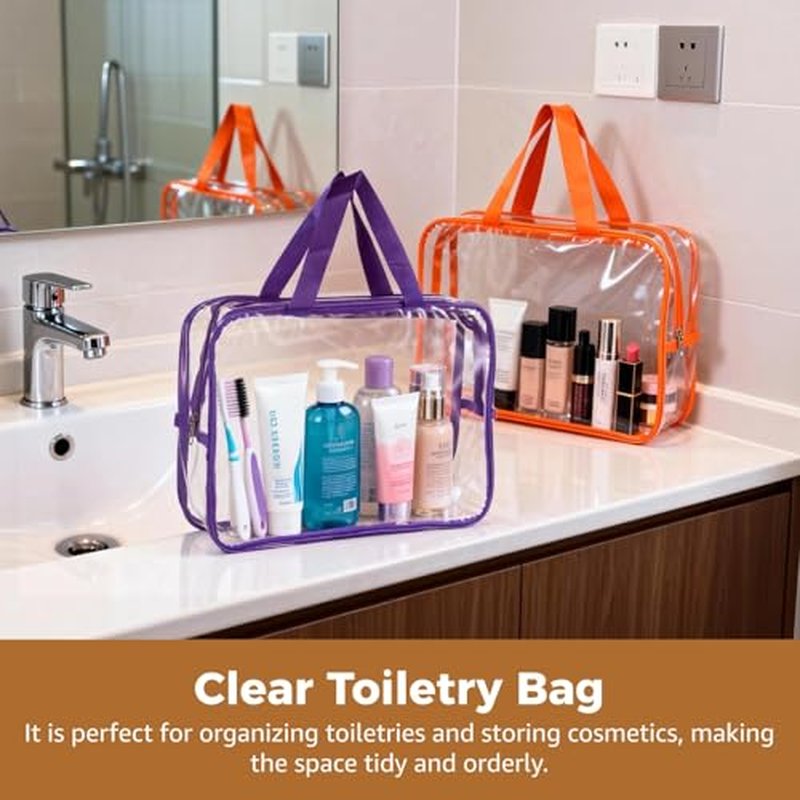 9PCS PVC Organizer Bags, Clear Waterproof Toiletry Organizer Bag with Zipper and Handle, Storage Bags for Building Blocks, Puzzle and Handmade Accessories (9PCS)