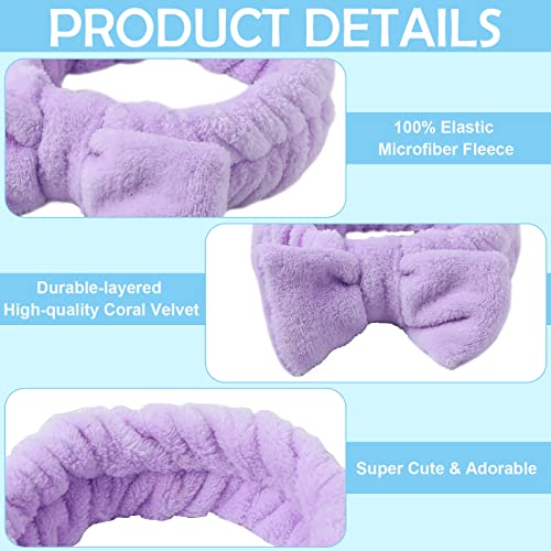 Yinder Pure Style 40 Pack Coral Fleece Bow Facial Headbands - Makeup & Skincare