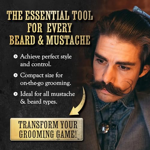 Mustache Wax Set - Sudden Death Strong Hold & Platinum Comb - 1oz Tin & Styling Tool