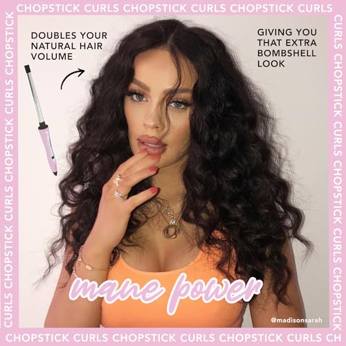 Cheeky Chopstick Styler Curling Wand with Titanium Barrel, 5 Temp, Mermaid Curls