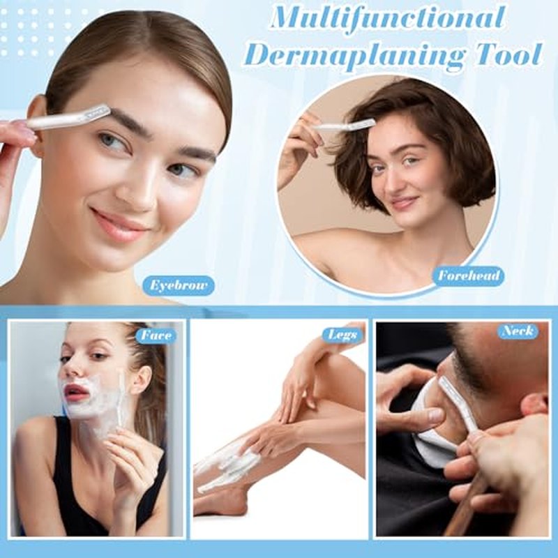16 Count Dermaplane Razor for Women Face, Professional Facial & Eyebrow Hair Remover, Gentle Skin Exfoliation with Precision Blades£¬Transparent
