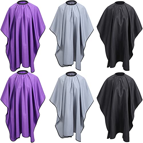 JenPen Waterproof Hair Capes 6 Pack for Stylists - Black, Gray, Purple