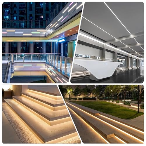 Plaster-In LED Channel Track with White Diffuser - 8 Variation