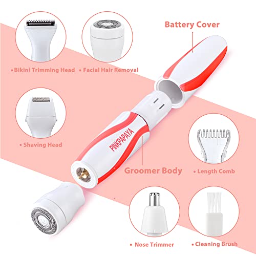 Women’s 4-in-1 Electric Nose Ear & Facial Hair Trimmer - Waterproof & Cordless