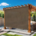 Mocha Outdoor Roller Shades 8' W x 8' H - Cordless Sunblock & Privacy Screen
