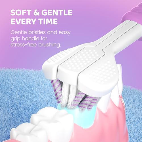 Kids U-Shaped Electric Toothbrush - Unicorn Purple, 5 Heads & Modes