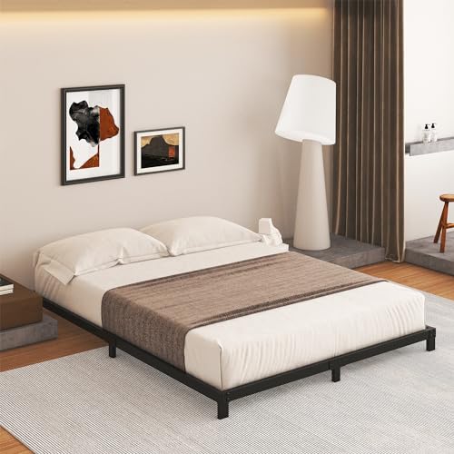 Queen Low Profile Bed Frame - 5 Inch Platform Bed, Steel, No Box Spring Needed - Black, Variation of Queen / 5 Inch