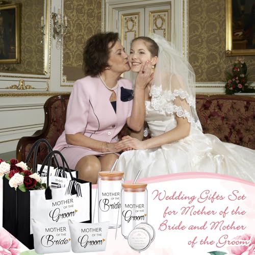 Paterr Classic 8 Pcs Mother of Bride & Groom Wedding Tote Bag Set