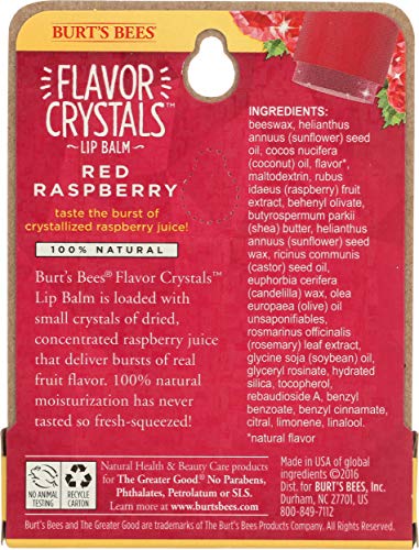 Natural Lip Balm with Red Raspberry Flavor - Hydrating Beeswax & Fruit Extracts - 0.16 oz