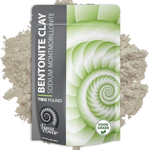 FOSSIL POWER Bentonite Clay Powder 32 Ounce Food Grade Face & Hair Mask