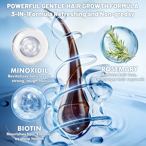OURMUST Extra Strength 5% Minoxidil Hair Regrowth Spray Pack of 2 - 4.05 Fl Oz Each for Men & Women