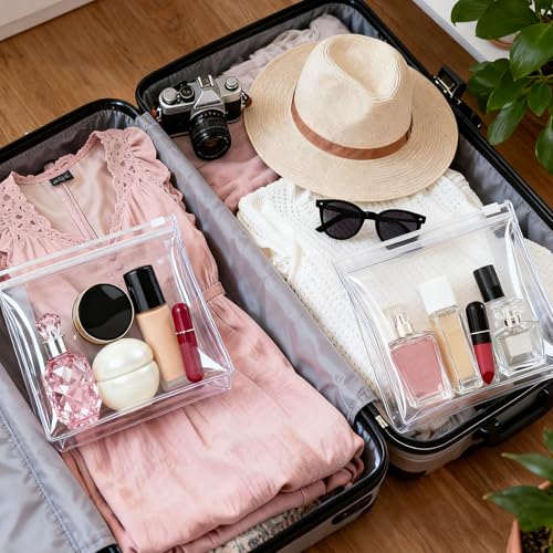 Transparent 60PCS Small Clear Makeup Bag Set Waterproof Zip Pouches Travel Organizers