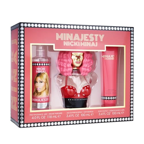 Nicki Minaj Minajesty Edp Set 3.4oz + 4.0oz Body Mist + 3.4oz Body Cream
