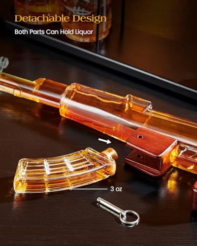 Kollea Whiskey Decanter Gift Set with 2 Shot Glasses - Premium Liquor Dispenser