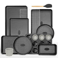 Dark Gray 22-Piece Nonstick Baking Pan Set with Diamond Texture - Oven Safe Bakeware