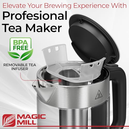 Electric Kettle with Tea Infuser 1.7L, Temperature Control, Rapid Boil, BPA Free