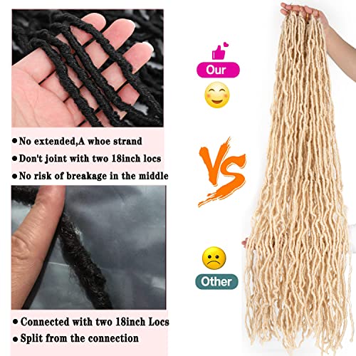36 Inch Faux Locs Crochet Hair - Long Soft Goddess Dreadlocks, 6 Packs / 613#