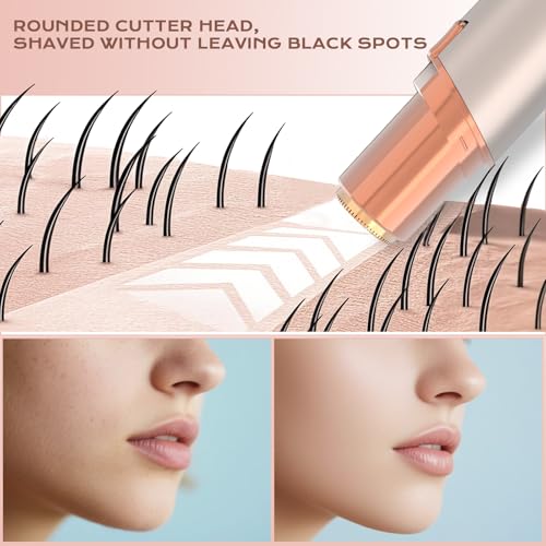Facial Hair Removal for Women Men, Electric Shaver for Women,Eyebrow & Facial Trimmer,Double Rotating Blades Hair Remover for Upper Lip Chin Peach Fuzz Brow Hair Removal