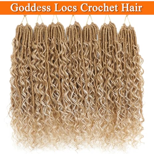 Goddess Locs Crochet Hair 18 Inch 7 Packs Faux Bohemian Locs for Women