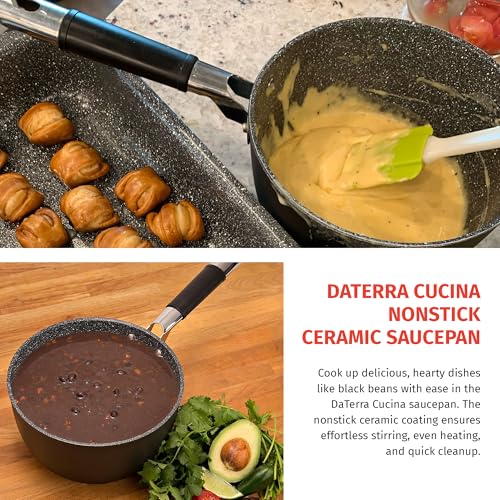 2.6 Qt Nonstick Ceramic Saucepan with Lid - Induction Safe, Oven Ready