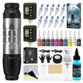 PFARRER Wireless Tattoo Machine Kit with 2 Batteries, Digital Display, 10 Needles, Ink, Transfer Paper, Practice Skin