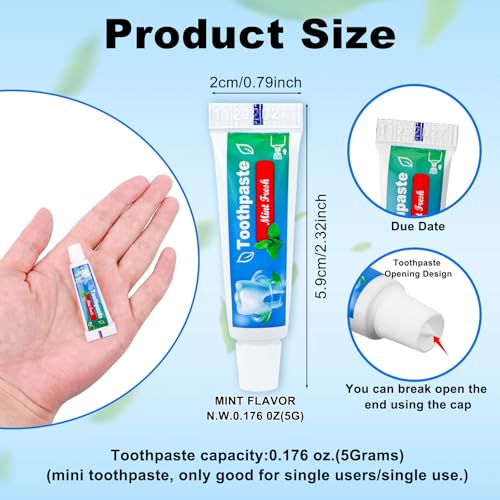 200 Pack Travel Size Toothpaste Tubes - 0.176 oz Mini Toothpaste for Hotels & Travel - Brand: HAIFOTRVA #200