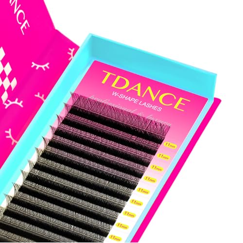 TDANCE YY Lash Extensions Premade Volume Eyelash Fans YY Lashes Matte Black W Lashes Extensions(W-4D-0.07-L,8-15 mm)