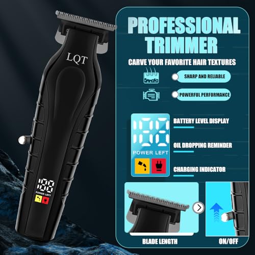 Hair Clippers for Men Cordless Clippers and Trimmers Set Professional Electric Body Beard Mustache Trimmer for Men Nose and Ear Hair Trimmer with Comb, Wrap, Bag, Men's Valentine¡¯s Day Gifts