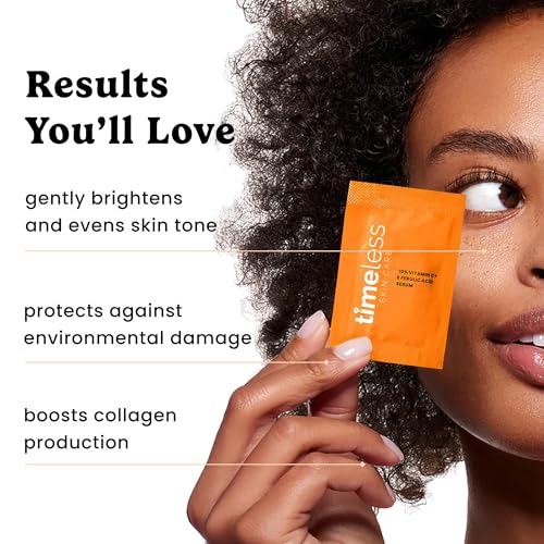 Timeless Vitamin C 10% & E Ferulic Acid Serum Vegan 28 Pouches - 0.03 Fl Oz Each