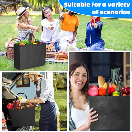 Windyun 200 Pcs Reusable Grocery Bags Bulk Large Shopping Tote Black - Variation of THIS listing