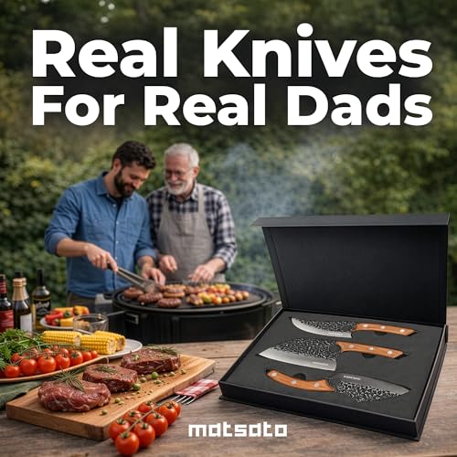 Matsato 3-Piece Kitchen Knife Set with 6.3, 6.3 & 5.8-Inch Knives – Chef, Cleaver & Utility